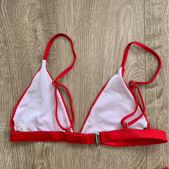 Triangle Style Red Bikini  with Cheeky Bottoms - Picture 2 of 4
